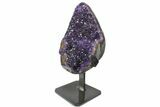 Amethyst Geode Section on Metal Stand - Deep Purple Crystals #171781-2